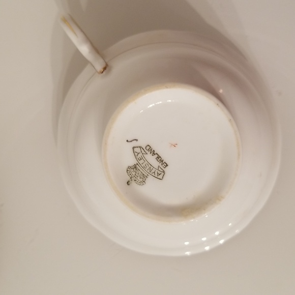 Vintage Aynsley Teacup & Saucer Set Bone China A4191 / White, blue, floral - Picture 12 of 17